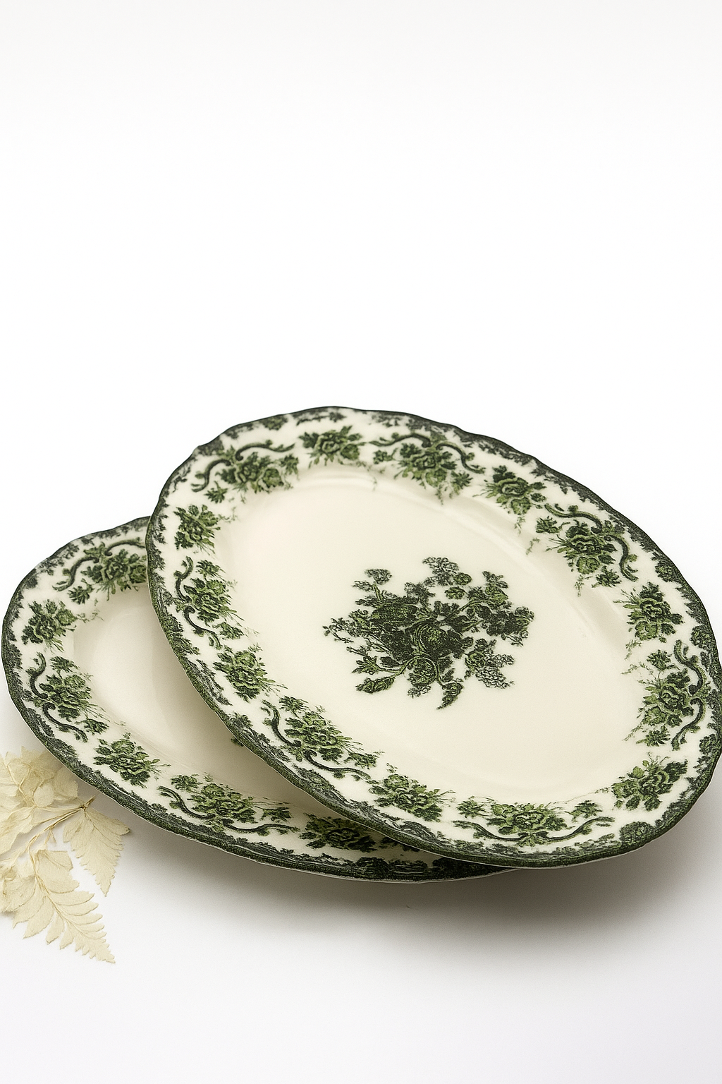 Set de 2 assiettes en porcelaine Vintage