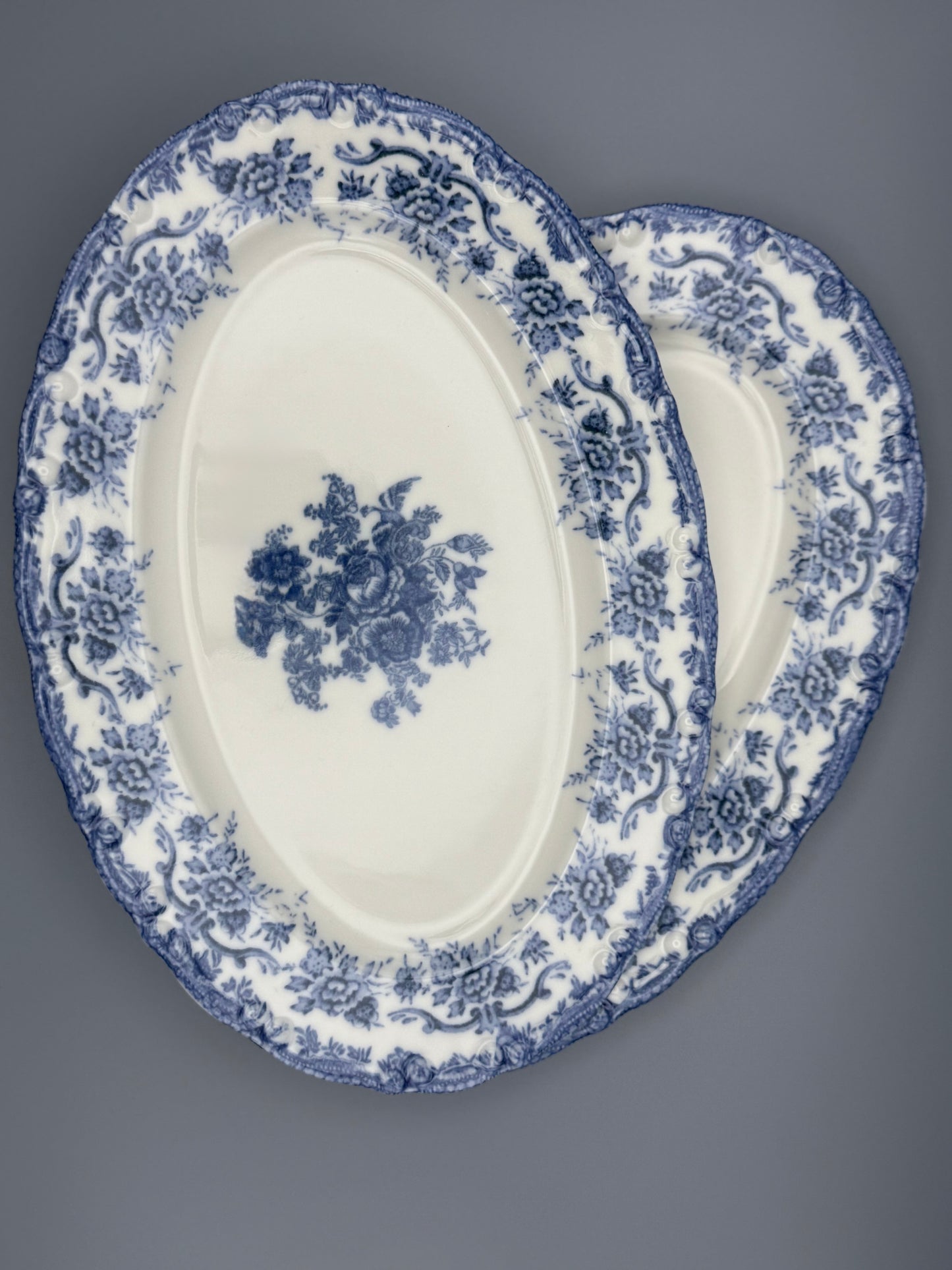 Set de 2 assiettes Vintage bleu