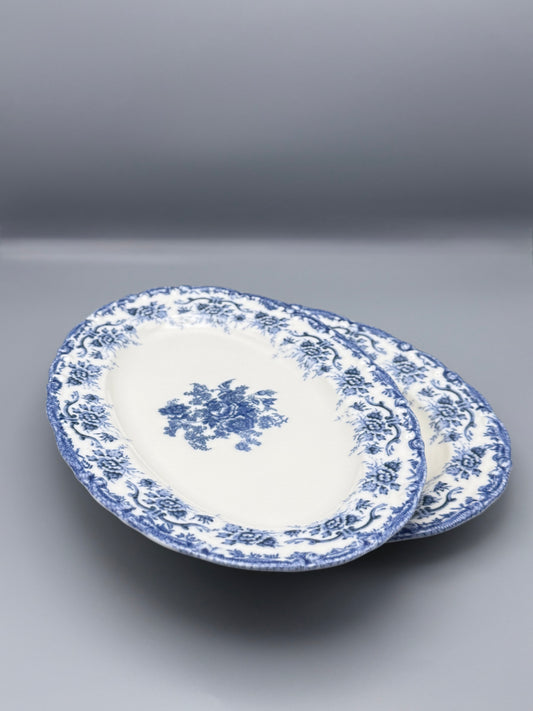 Set de 2 assiettes Vintage bleu